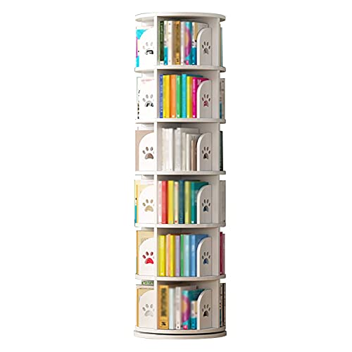 WXJLYZRCXK Bücherregal Drehbares Kleines Bücherregal Regal Kinder Bilderbuchregal Einfacher Haushalt Platzsparend Einfache Landung Student Creative,Weiß,46 * 189Cm von WXJLYZRCXK