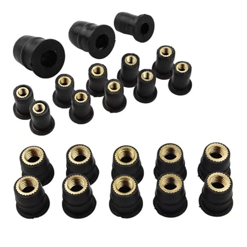 WXJOZDS 10 Stück Motorrad M4 M5 M6 metrische Gummimuttern Windschutzscheibe Verkleidung Gugel eloxiertem Aluminium for Moto Schrauben Schrauben Zubehör(M5) von WXJOZDS