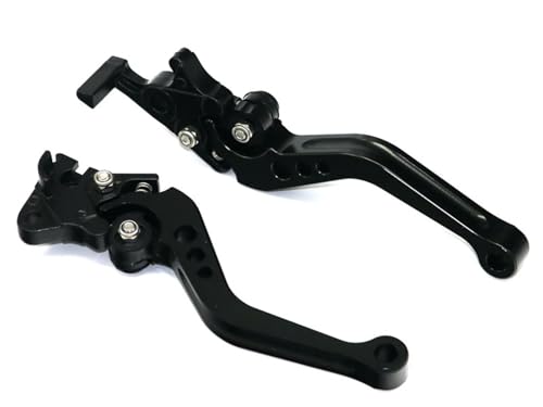 WXJOZDS Moped Motorrad Modifiziertes Zubehör GY6 Bremshebel Einstellbare CNC-Scheiben-/Trommel-Handbremshörner Rot 2 Stück/1 Paar(Black) von WXJOZDS