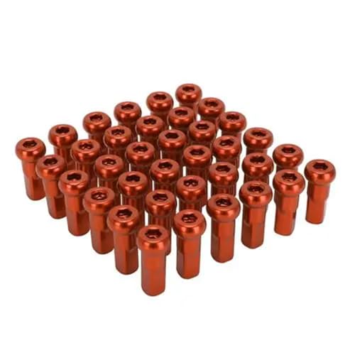WXJOZDS Motorrad CNC 3,5mm 4mm Hub Speichen Nippel for KTM for Honda for Suzuki for Yamaha for Kawasaki SX XC EXC CR CRF RMZ DRZ WR YZ WRF YFZ KX(9G Orange) von WXJOZDS