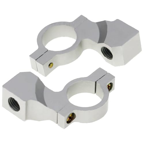 WXJOZDS Motorrad-Lenkerspiegelhalterung, Rückspiegelhalter, Aluminiumklemme, Paar, 10 mm, 7/8 Zoll(Silver White) von WXJOZDS