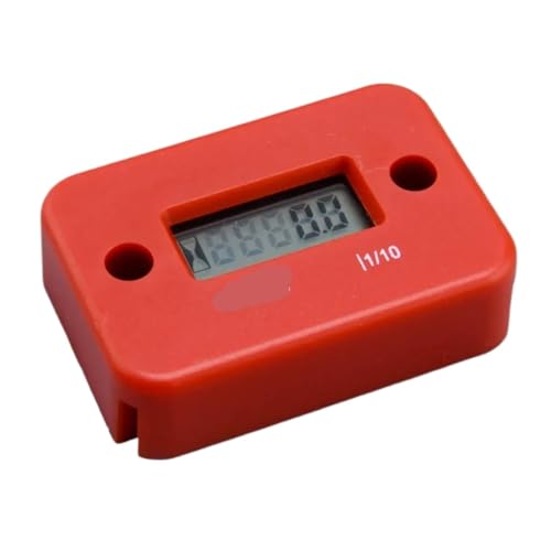 WXJOZDS Roter digitaler LCD-Vibrationsstundenzähler, Betriebsstundenzähler, Motorstundenzähler, passend for Motorrad, for Traktor, Holzspalter, Boot, ATV von WXJOZDS