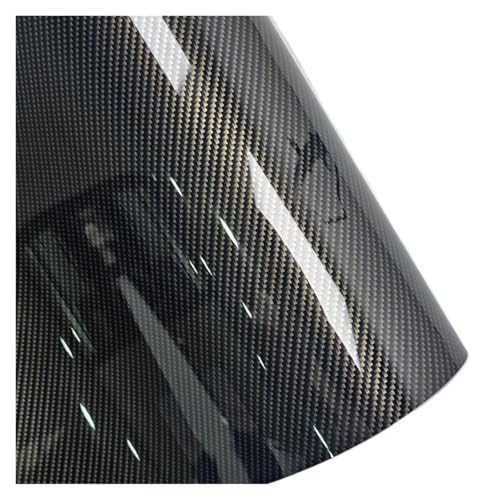 WXOSET Hochglanz Schwarz Gold 8D Carbon Fiber Car Wrap Film Aufkleber for Auto Tuning Aufkleber Selbstklebendes Vinyl for Motorrad Abdeckung Aufkleber(50CMX152CM) von WXOSET