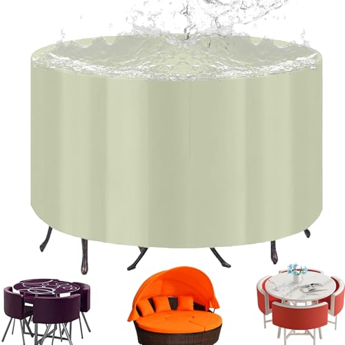 WXQOZLY Abdeckung Für Gartenmöbel Outdoor, Winterfest Abdeckplane Gartenmöbel, Winddicht Anti-UV 420D Oxford-Stoff Schutzhülle für Terrassenmöbel Lounge Sofa Runden Abdeckung WXQOZLY Abdeckung Für Gartenmöbel Outdoor, Winterfest Abdeckplane Gartenmöbel, Winddicht Anti-UV 420D Oxford-Stoff Schutzhülle für Terrassenmöbel Lounge Sofa Runden Abdeckung von WXQOZLY