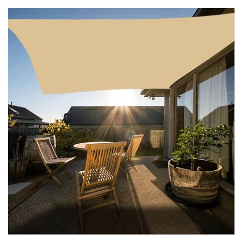 Gartenmarkise Sonnensegel für Die Terrasse Wasserdicht und Langlebig für Terrassengewächshaus Pergola, Verschiedene Größen WXQTM(Color:Beige,Size:2x2m) von WXQTM