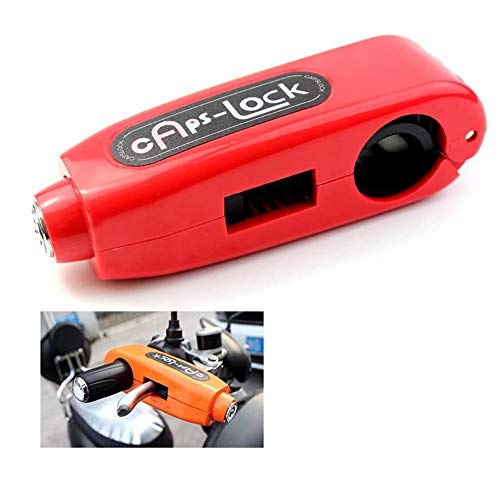 WXQY Lenker Bremshebel Schloss, Motorrad Lenkerschloss, Aluminium Alloy Motorrad Lenker Bremshebelschloss für Roller und Geländefahrzeuge Orange von WXQY