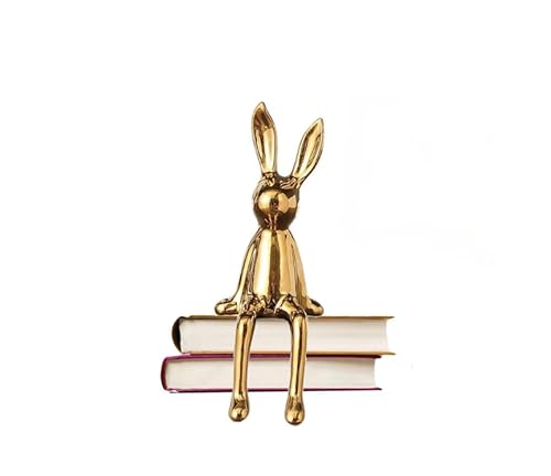 Sitzender Hase aus Messing, sitzende goldene Hasen for das Regal, galvanisierte Hasenfigur aus Keramik, for Schreibtisch, Schrank, Bücherregal, Theke, Zuhause oder Hotel, Osterhasen-Dekoration.(Gold) Sitzender Hase aus Messing, sitzende goldene Hasen for das Regal, galvanisierte Hasenfigur aus Keramik, for Schreibtisch, Schrank, Bücherregal, Theke, Zuhause oder Hotel, Osterhasen-Dekoration.(Gold) von WXQZHF