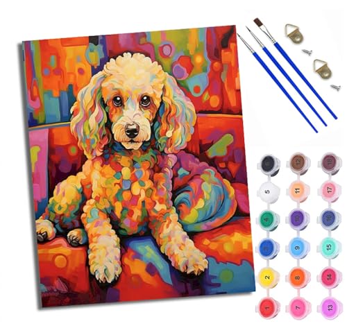 Malen Nach Zahlen DIY auf Leinwand Kit für Anfänger Buntes Sofa Teddy Hund Mit Acryl Farben und Premium Pinsel 40x50CM Home Deko oder Geburtstag Weihnachten Geschenk Malen Nach Zahlen DIY auf Leinwand Kit für Anfänger Buntes Sofa Teddy Hund Mit Acryl Farben und Premium Pinsel 40x50CM Home Deko oder Geburtstag Weihnachten Geschenk von WXRWANG