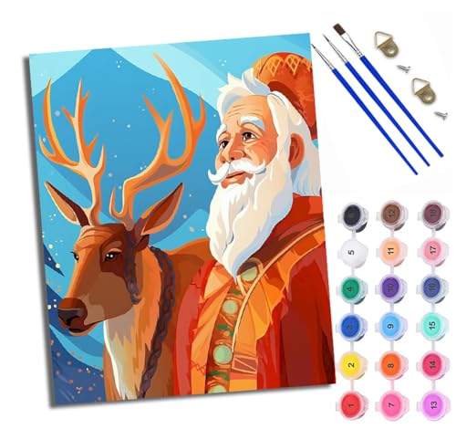 Malen Nach Zahlen DIY auf Leinwand Kit für Anfänger Der alte Mann und das gehörnte Rehkitz Mit Acryl Farben und Premium Pinsel Mit Rahmen Home Deko oder Geburtstag Weihnachten Geschenk Malen Nach Zahlen DIY auf Leinwand Kit für Anfänger Der alte Mann und das gehörnte Rehkitz Mit Acryl Farben und Premium Pinsel Mit Rahmen Home Deko oder Geburtstag Weihnachten Geschenk von WXRWANG