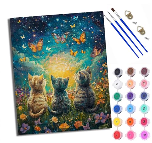 Malen Nach Zahlen DIY auf Leinwand Kit für Anfänger Süßes Kätzchen in Blumen Mit Acryl Farben und Premium Pinsel Mit Rahmen Home Deko oder Geburtstag Weihnachten Geschenk Malen Nach Zahlen DIY auf Leinwand Kit für Anfänger Süßes Kätzchen in Blumen Mit Acryl Farben und Premium Pinsel Mit Rahmen Home Deko oder Geburtstag Weihnachten Geschenk von WXRWANG