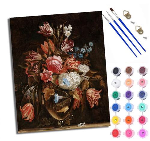 Malen Nach Zahlen DIY auf Leinwand Kit für Anfänger Vintage Blumenvase Mit Acryl Farben und Premium Pinsel Mit Rahmen Home Deko oder Geburtstag Weihnachten Geschenk Malen Nach Zahlen DIY auf Leinwand Kit für Anfänger Vintage Blumenvase Mit Acryl Farben und Premium Pinsel Mit Rahmen Home Deko oder Geburtstag Weihnachten Geschenk von WXRWANG
