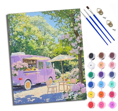 Malen Nach Zahlen Erwachsene Paint by Numbers Malen Nach Zahlen mit Pinseln und Acrylfarben Blumenverkaufsbus Handgemalte Ölgemälde Leinwand für Home Décor Mit Rahmen Malen Nach Zahlen Erwachsene Paint by Numbers Malen Nach Zahlen mit Pinseln und Acrylfarben Blumenverkaufsbus Handgemalte Ölgemälde Leinwand für Home Décor Mit Rahmen von WXRWANG
