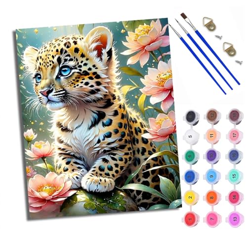Malen Nach Zahlen Erwachsene Paint by Numbers Malen Nach Zahlen mit Pinseln und Acrylfarben Bunte Blume kleiner Tiger Handgemalte Ölgemälde Leinwand für Home Décor Mit Rahmen Malen Nach Zahlen Erwachsene Paint by Numbers Malen Nach Zahlen mit Pinseln und Acrylfarben Bunte Blume kleiner Tiger Handgemalte Ölgemälde Leinwand für Home Décor Mit Rahmen von WXRWANG