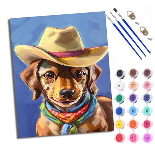 Malen Nach Zahlen Erwachsene Paint by Numbers Malen Nach Zahlen mit Pinseln und Acrylfarben Deutscher Dackel Handgemalte Ölgemälde Leinwand für Home Décor Mit Rahmen Malen Nach Zahlen Erwachsene Paint by Numbers Malen Nach Zahlen mit Pinseln und Acrylfarben Deutscher Dackel Handgemalte Ölgemälde Leinwand für Home Décor Mit Rahmen von WXRWANG