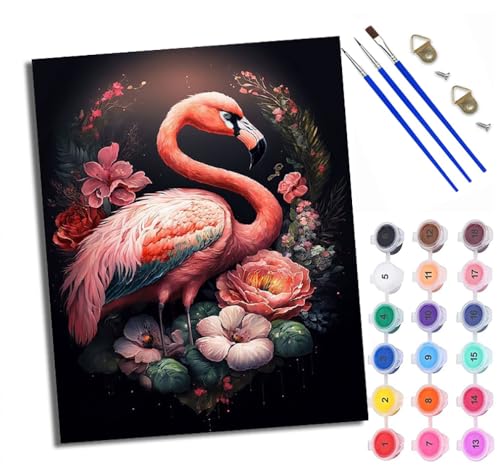 Malen Nach Zahlen Erwachsene Paint by Numbers Malen Nach Zahlen mit Pinseln und Acrylfarben Flamingo im Schatten der Blumen Handgemalte Ölgemälde Leinwand für Home Décor Mit Rahmen Malen Nach Zahlen Erwachsene Paint by Numbers Malen Nach Zahlen mit Pinseln und Acrylfarben Flamingo im Schatten der Blumen Handgemalte Ölgemälde Leinwand für Home Décor Mit Rahmen von WXRWANG