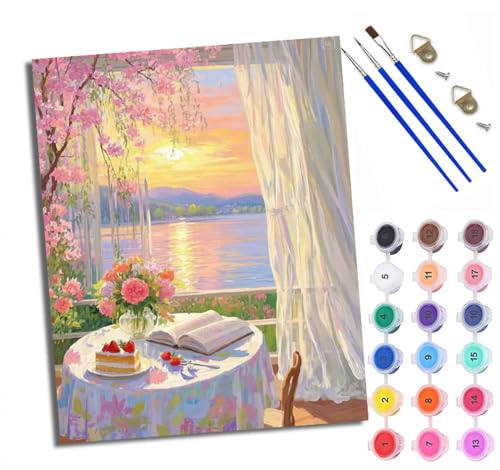 Malen Nach Zahlen Erwachsene Paint by Numbers Malen Nach Zahlen mit Pinseln und Acrylfarben Flower Sunshine Erdbeerkuchen Handgemalte Ölgemälde Leinwand für Home Décor Mit Rahmen Malen Nach Zahlen Erwachsene Paint by Numbers Malen Nach Zahlen mit Pinseln und Acrylfarben Flower Sunshine Erdbeerkuchen Handgemalte Ölgemälde Leinwand für Home Décor Mit Rahmen von WXRWANG