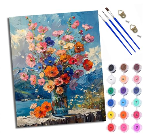 Malen Nach Zahlen Erwachsene Paint by Numbers Malen Nach Zahlen mit Pinseln und Acrylfarben Meeresvase Blumen Handgemalte Ölgemälde Leinwand für Home Décor Mit Rahmen Malen Nach Zahlen Erwachsene Paint by Numbers Malen Nach Zahlen mit Pinseln und Acrylfarben Meeresvase Blumen Handgemalte Ölgemälde Leinwand für Home Décor Mit Rahmen von WXRWANG