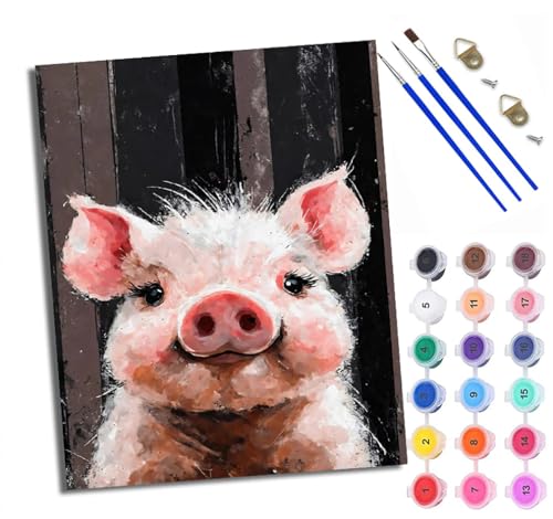 Malen Nach Zahlen Erwachsene Paint by Numbers Malen Nach Zahlen mit Pinseln und Acrylfarben Rosa süßes Schwein Handgemalte Ölgemälde Leinwand für Home Décor Mit Rahmen Malen Nach Zahlen Erwachsene Paint by Numbers Malen Nach Zahlen mit Pinseln und Acrylfarben Rosa süßes Schwein Handgemalte Ölgemälde Leinwand für Home Décor Mit Rahmen von WXRWANG