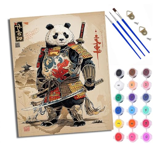 Malen Nach Zahlen Erwachsene Paint by Numbers Malen Nach Zahlen mit Pinseln und Acrylfarben Samurai Panda Handgemalte Ölgemälde Leinwand für Home Décor Ohne Rahmen Malen Nach Zahlen Erwachsene Paint by Numbers Malen Nach Zahlen mit Pinseln und Acrylfarben Samurai Panda Handgemalte Ölgemälde Leinwand für Home Décor Ohne Rahmen von WXRWANG
