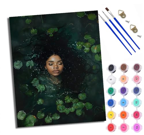 Malen Nach Zahlen Erwachsene Paint by Numbers Malen Nach Zahlen mit Pinseln und Acrylfarben Teich Afrikanisches Mädchen Handgemalte Ölgemälde Leinwand für Home Décor Mit Rahmen Malen Nach Zahlen Erwachsene Paint by Numbers Malen Nach Zahlen mit Pinseln und Acrylfarben Teich Afrikanisches Mädchen Handgemalte Ölgemälde Leinwand für Home Décor Mit Rahmen von WXRWANG