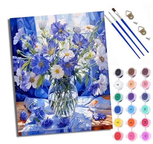 Malen Nach Zahlen Erwachsene Paint by Numbers Malen Nach Zahlen mit Pinseln und Acrylfarben Vase mit Chrysanthemen Handgemalte Ölgemälde Leinwand für Home Décor Mit Rahmen Malen Nach Zahlen Erwachsene Paint by Numbers Malen Nach Zahlen mit Pinseln und Acrylfarben Vase mit Chrysanthemen Handgemalte Ölgemälde Leinwand für Home Décor Mit Rahmen von WXRWANG