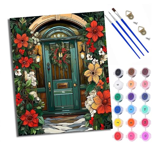WXRWANG Malen Nach Zahlen Erwachsene Paint by Numbers Malen Nach Zahlen mit Pinseln und Acrylfarben Gartenhaus Handgemalte Ölgemälde Leinwand für Home Décor Ohne Rahmen von WXRWANG