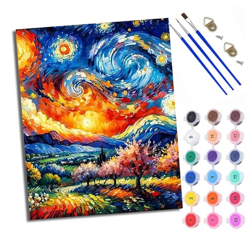 WXRWANG Malen Nach Zahlen ErwachseneAbstraktes Mondlichtgemälde DIY handgemaltes Ölgemälde Set für Anfänger und Erwachsene Acrylfarbe Heimdekoration Geschenk Weihnachten Mit Rahmen WXRWANG Malen Nach Zahlen ErwachseneAbstraktes Mondlichtgemälde DIY handgemaltes Ölgemälde Set für Anfänger und Erwachsene Acrylfarbe Heimdekoration Geschenk Weihnachten Mit Rahmen von WXRWANG