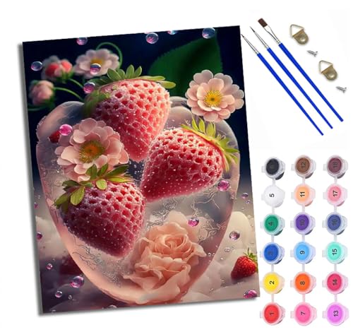 WXRWANG Malen Nach Zahlen ErwachseneBunte Blume Erdbeere DIY handgemaltes Ölgemälde Set für Anfänger und Erwachsene Acrylfarbe Heimdekoration Geschenk Weihnachten Mit Rahmen WXRWANG Malen Nach Zahlen ErwachseneBunte Blume Erdbeere DIY handgemaltes Ölgemälde Set für Anfänger und Erwachsene Acrylfarbe Heimdekoration Geschenk Weihnachten Mit Rahmen von WXRWANG