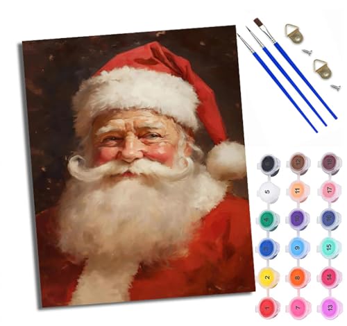 WXRWANG Malen Nach Zahlen ErwachseneFreundlicher Weihnachtsmann DIY handgemaltes Ölgemälde Set für Anfänger und Erwachsene Acrylfarbe Heimdekoration Geschenk Weihnachten Mit Rahmen WXRWANG Malen Nach Zahlen ErwachseneFreundlicher Weihnachtsmann DIY handgemaltes Ölgemälde Set für Anfänger und Erwachsene Acrylfarbe Heimdekoration Geschenk Weihnachten Mit Rahmen von WXRWANG
