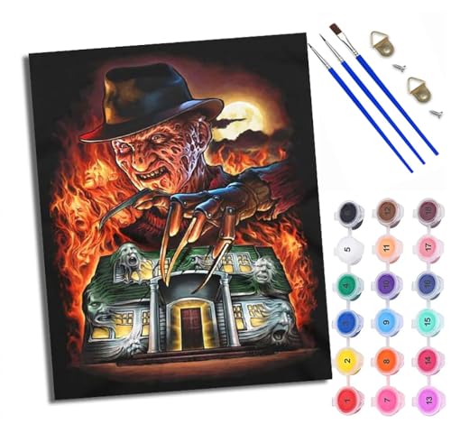 WXRWANG Malen Nach Zahlen ErwachseneHorrorfilmfiguren DIY handgemaltes Ölgemälde Set für Anfänger und Erwachsene Acrylfarbe Heimdekoration Geschenk Weihnachten Mit Rahmen WXRWANG Malen Nach Zahlen ErwachseneHorrorfilmfiguren DIY handgemaltes Ölgemälde Set für Anfänger und Erwachsene Acrylfarbe Heimdekoration Geschenk Weihnachten Mit Rahmen von WXRWANG