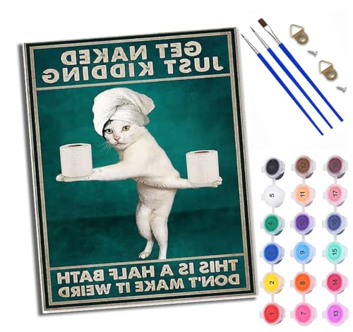 WXRWANG Malen Nach Zahlen ErwachseneLustiges Katzen-Toilettenpapier DIY handgemaltes Ölgemälde Set für Anfänger und Erwachsene Acrylfarbe Heimdekoration Geschenk Weihnachten Mit Rahmen WXRWANG Malen Nach Zahlen ErwachseneLustiges Katzen-Toilettenpapier DIY handgemaltes Ölgemälde Set für Anfänger und Erwachsene Acrylfarbe Heimdekoration Geschenk Weihnachten Mit Rahmen von WXRWANG
