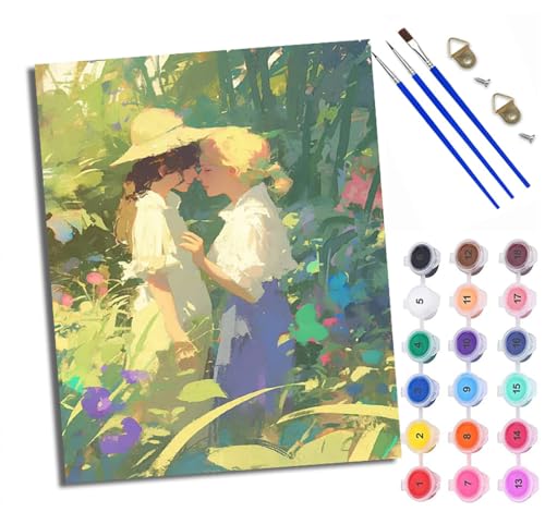 WXRWANG Malen Nach Zahlen ErwachsenePaar küsst sich in den Blumen DIY handgemaltes Ölgemälde Set für Anfänger und Erwachsene Acrylfarbe Heimdekoration Geschenk Weihnachten Mit Rahmen WXRWANG Malen Nach Zahlen ErwachsenePaar küsst sich in den Blumen DIY handgemaltes Ölgemälde Set für Anfänger und Erwachsene Acrylfarbe Heimdekoration Geschenk Weihnachten Mit Rahmen von WXRWANG