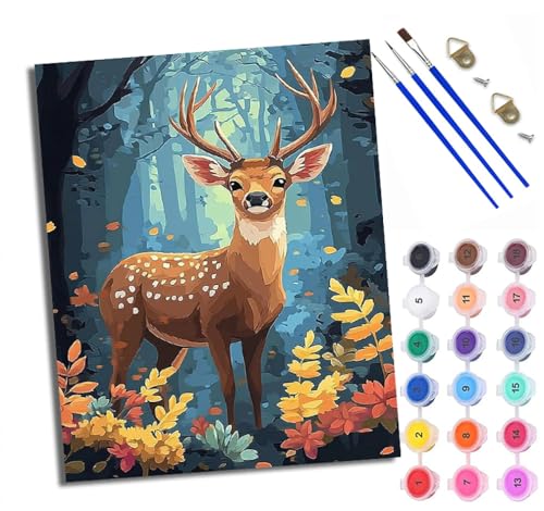 WXRWANG Malen Nach Zahlen ErwachseneSikahirsch in den Blumen DIY handgemaltes Ölgemälde Set für Anfänger und Erwachsene Acrylfarbe Heimdekoration Geschenk Weihnachten Mit Rahmen WXRWANG Malen Nach Zahlen ErwachseneSikahirsch in den Blumen DIY handgemaltes Ölgemälde Set für Anfänger und Erwachsene Acrylfarbe Heimdekoration Geschenk Weihnachten Mit Rahmen von WXRWANG