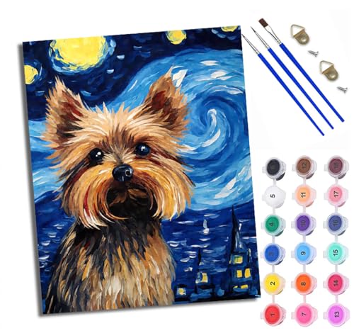 WXRWANG Malen Nach Zahlen Für Erwachsene Abstrakter Mondlicht-Yorkshire-Terrier Malen Nach Zahlen Erwachsene Malen Nach Zahlen DIY Malen-Nach-Zahlen Kits Mit 3 Pinseln - 16 * 20 Zoll Mit Rahmen WXRWANG Malen Nach Zahlen Für Erwachsene Abstrakter Mondlicht-Yorkshire-Terrier Malen Nach Zahlen Erwachsene Malen Nach Zahlen DIY Malen-Nach-Zahlen Kits Mit 3 Pinseln - 16 * 20 Zoll Mit Rahmen von WXRWANG