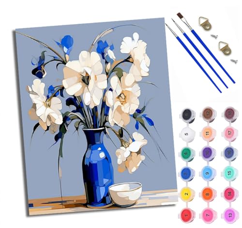 WXRWANG Malen Nach Zahlen Für Erwachsene Blaue Blumenvase Malen Nach Zahlen Erwachsene Malen Nach Zahlen DIY Malen-Nach-Zahlen Kits Mit 3 Pinseln - 16 * 20 Zoll Mit Rahmen WXRWANG Malen Nach Zahlen Für Erwachsene Blaue Blumenvase Malen Nach Zahlen Erwachsene Malen Nach Zahlen DIY Malen-Nach-Zahlen Kits Mit 3 Pinseln - 16 * 20 Zoll Mit Rahmen von WXRWANG