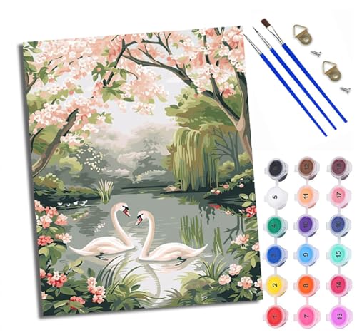WXRWANG Malen Nach Zahlen Für Erwachsene Blumen Paar Weißer Schwan Malen Nach Zahlen Erwachsene Malen Nach Zahlen DIY Malen-Nach-Zahlen Kits Mit 3 Pinseln - 16 * 20 Zoll Mit Rahmen WXRWANG Malen Nach Zahlen Für Erwachsene Blumen Paar Weißer Schwan Malen Nach Zahlen Erwachsene Malen Nach Zahlen DIY Malen-Nach-Zahlen Kits Mit 3 Pinseln - 16 * 20 Zoll Mit Rahmen von WXRWANG