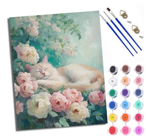 WXRWANG Malen Nach Zahlen Für Erwachsene Blumen schlafendes Kätzchen Malen Nach Zahlen Erwachsene Malen Nach Zahlen DIY Malen-Nach-Zahlen Kits Mit 3 Pinseln - 16 * 20 Zoll Mit Rahmen WXRWANG Malen Nach Zahlen Für Erwachsene Blumen schlafendes Kätzchen Malen Nach Zahlen Erwachsene Malen Nach Zahlen DIY Malen-Nach-Zahlen Kits Mit 3 Pinseln - 16 * 20 Zoll Mit Rahmen von WXRWANG