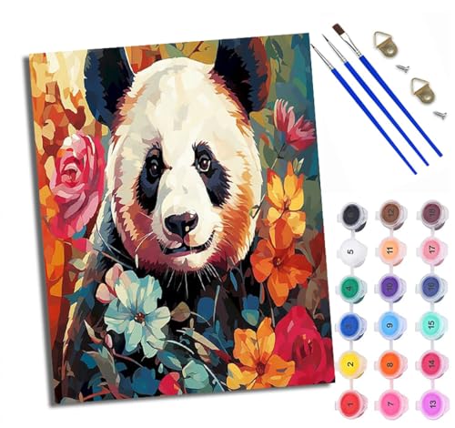 WXRWANG Malen Nach Zahlen Für Erwachsene Cartoon-Riesenpanda-Blumen Malen Nach Zahlen Erwachsene Malen Nach Zahlen DIY Malen-Nach-Zahlen Kits Mit 3 Pinseln - 16 * 20 Zoll Mit Rahmen WXRWANG Malen Nach Zahlen Für Erwachsene Cartoon-Riesenpanda-Blumen Malen Nach Zahlen Erwachsene Malen Nach Zahlen DIY Malen-Nach-Zahlen Kits Mit 3 Pinseln - 16 * 20 Zoll Mit Rahmen von WXRWANG