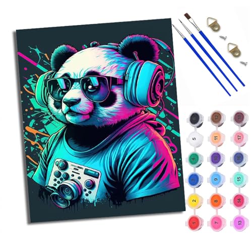WXRWANG Malen Nach Zahlen Für Erwachsene Großer Panda mit Kopfhörern Malen Nach Zahlen Erwachsene Malen Nach Zahlen DIY Malen-Nach-Zahlen Kits Mit 3 Pinseln - 16 * 20 Zoll Mit Rahmen WXRWANG Malen Nach Zahlen Für Erwachsene Großer Panda mit Kopfhörern Malen Nach Zahlen Erwachsene Malen Nach Zahlen DIY Malen-Nach-Zahlen Kits Mit 3 Pinseln - 16 * 20 Zoll Mit Rahmen von WXRWANG