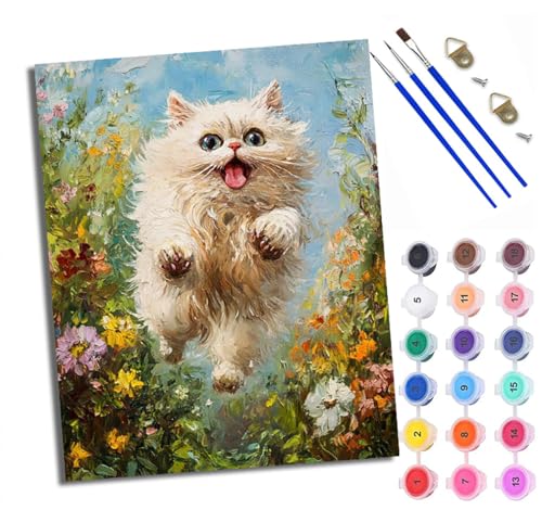 WXRWANG Malen Nach Zahlen Für Erwachsene Kätzchen springt zwischen Blumen Malen Nach Zahlen Erwachsene Malen Nach Zahlen DIY Malen-Nach-Zahlen Kits Mit 3 Pinseln - 16 * 20 Zoll Mit Rahmen WXRWANG Malen Nach Zahlen Für Erwachsene Kätzchen springt zwischen Blumen Malen Nach Zahlen Erwachsene Malen Nach Zahlen DIY Malen-Nach-Zahlen Kits Mit 3 Pinseln - 16 * 20 Zoll Mit Rahmen von WXRWANG