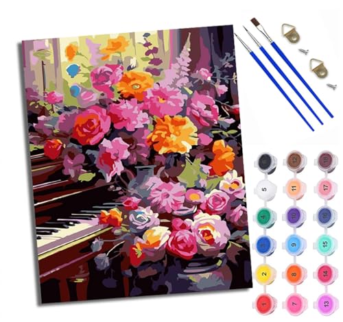 WXRWANG Malen Nach Zahlen Für Erwachsene Klavier Rose Blume Malen Nach Zahlen Erwachsene Malen Nach Zahlen DIY Malen-Nach-Zahlen Kits Mit 3 Pinseln - 16 * 20 Zoll Mit Rahmen WXRWANG Malen Nach Zahlen Für Erwachsene Klavier Rose Blume Malen Nach Zahlen Erwachsene Malen Nach Zahlen DIY Malen-Nach-Zahlen Kits Mit 3 Pinseln - 16 * 20 Zoll Mit Rahmen von WXRWANG