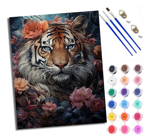 WXRWANG Malen Nach Zahlen Für Erwachsene Majestätischer Tiger in den Blumen Malen Nach Zahlen Erwachsene Malen Nach Zahlen DIY Malen-Nach-Zahlen Kits Mit 3 Pinseln - 16 * 20 Zoll Mit Rahmen WXRWANG Malen Nach Zahlen Für Erwachsene Majestätischer Tiger in den Blumen Malen Nach Zahlen Erwachsene Malen Nach Zahlen DIY Malen-Nach-Zahlen Kits Mit 3 Pinseln - 16 * 20 Zoll Mit Rahmen von WXRWANG
