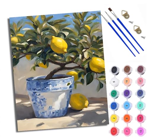WXRWANG Malen Nach Zahlen Für Erwachsene Zitronenbaum in Vase Malen Nach Zahlen Erwachsene Malen Nach Zahlen DIY Malen-Nach-Zahlen Kits Mit 3 Pinseln - 16 * 20 Zoll Mit Rahmen WXRWANG Malen Nach Zahlen Für Erwachsene Zitronenbaum in Vase Malen Nach Zahlen Erwachsene Malen Nach Zahlen DIY Malen-Nach-Zahlen Kits Mit 3 Pinseln - 16 * 20 Zoll Mit Rahmen von WXRWANG