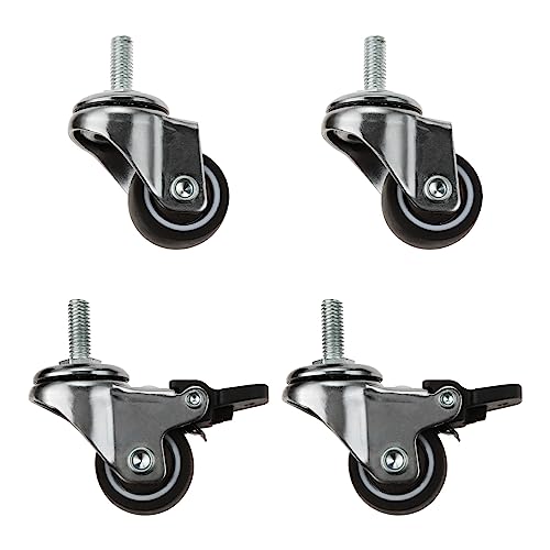 4 Stück 2,5 cm große Möbelrollen, kleine Einkaufswagen, Lenkrollen, Stummschaltung for Kinderbetten, mit Bremse(A) von WXVFX