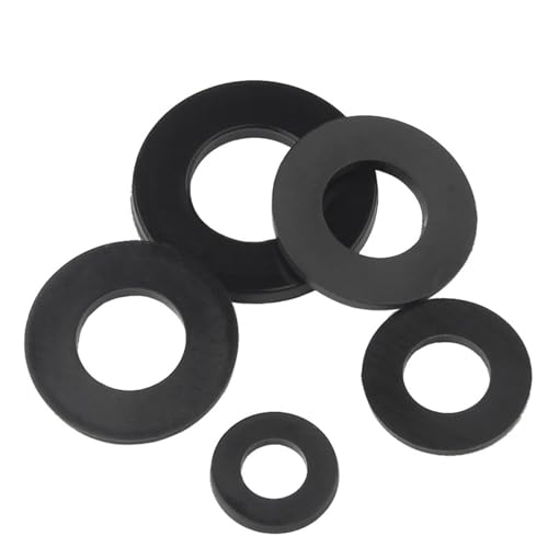 M2 M2,5 M3 M4 M5 M6 M8 M10 M12 Weiß Schwarz Kunststoff Nylon Flache Unterlegscheibe Flugzeug Spacer Dichtungen Isolierung dichtung Ring for Schraube(Black,M8x16x2 (100pcs)) von WXVFX