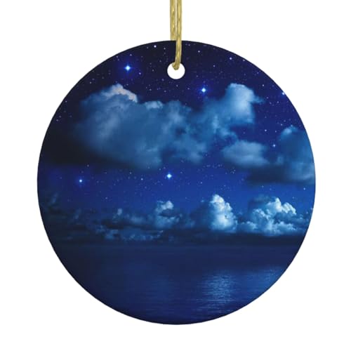 Mondschein-Nacht-Druck, Weihnachtsschmuck, Paar, Geschenke für Sie und Ihn, Weihnachtsbaumschmuck, Keramik, hängende Ornamente, Jahrestag Mondschein-Nacht-Druck, Weihnachtsschmuck, Paar, Geschenke für Sie und Ihn, Weihnachtsbaumschmuck, Keramik, hängende Ornamente, Jahrestag von WXWJSHMGC