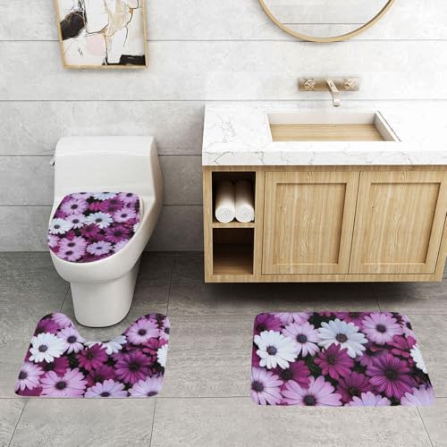 WXWJSHMGC Badematten-Set, 3-teilig, superplüschig, rutschfest, WC-Vorleger, Blossom von WXWJSHMGC