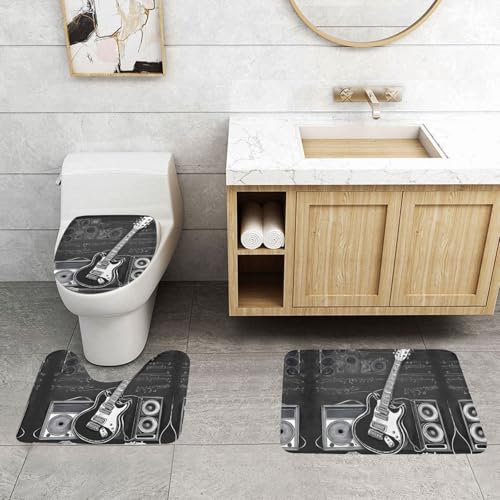 WXWJSHMGC Badematten-Set, Motiv: Love Rock-Druck, 3-teilig, super plüschig, rutschfest, WC-Vorleger WXWJSHMGC Badematten-Set, Motiv: Love Rock-Druck, 3-teilig, super plüschig, rutschfest, WC-Vorleger von WXWJSHMGC