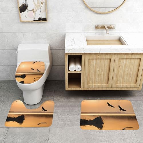 WXWJSHMGC Badematten-Set, Motiv: Ölgemälde, Entenmuster, 3-teilig, super plüschig, rutschfest, WC-Vorleger WXWJSHMGC Badematten-Set, Motiv: Ölgemälde, Entenmuster, 3-teilig, super plüschig, rutschfest, WC-Vorleger von WXWJSHMGC