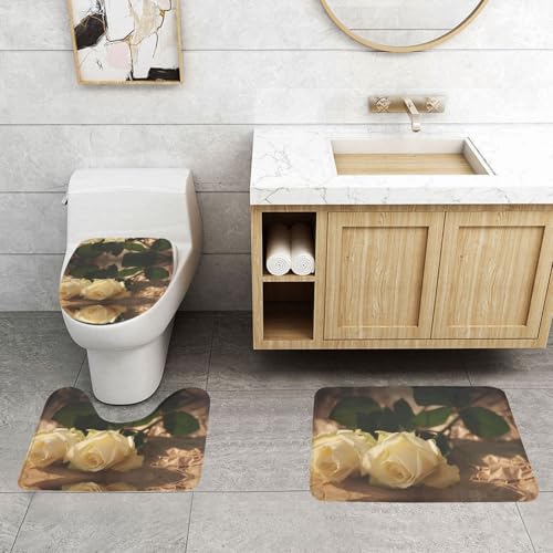 WXWJSHMGC Badematten-Set, romantisches Rosenmuster, 3-teilig, super plüschig, rutschfest, WC-Vorleger WXWJSHMGC Badematten-Set, romantisches Rosenmuster, 3-teilig, super plüschig, rutschfest, WC-Vorleger von WXWJSHMGC
